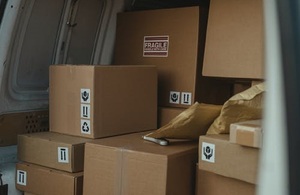 Parcels in a van