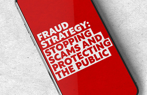 Fraud strategy graphic: stopping scams and protecting the public