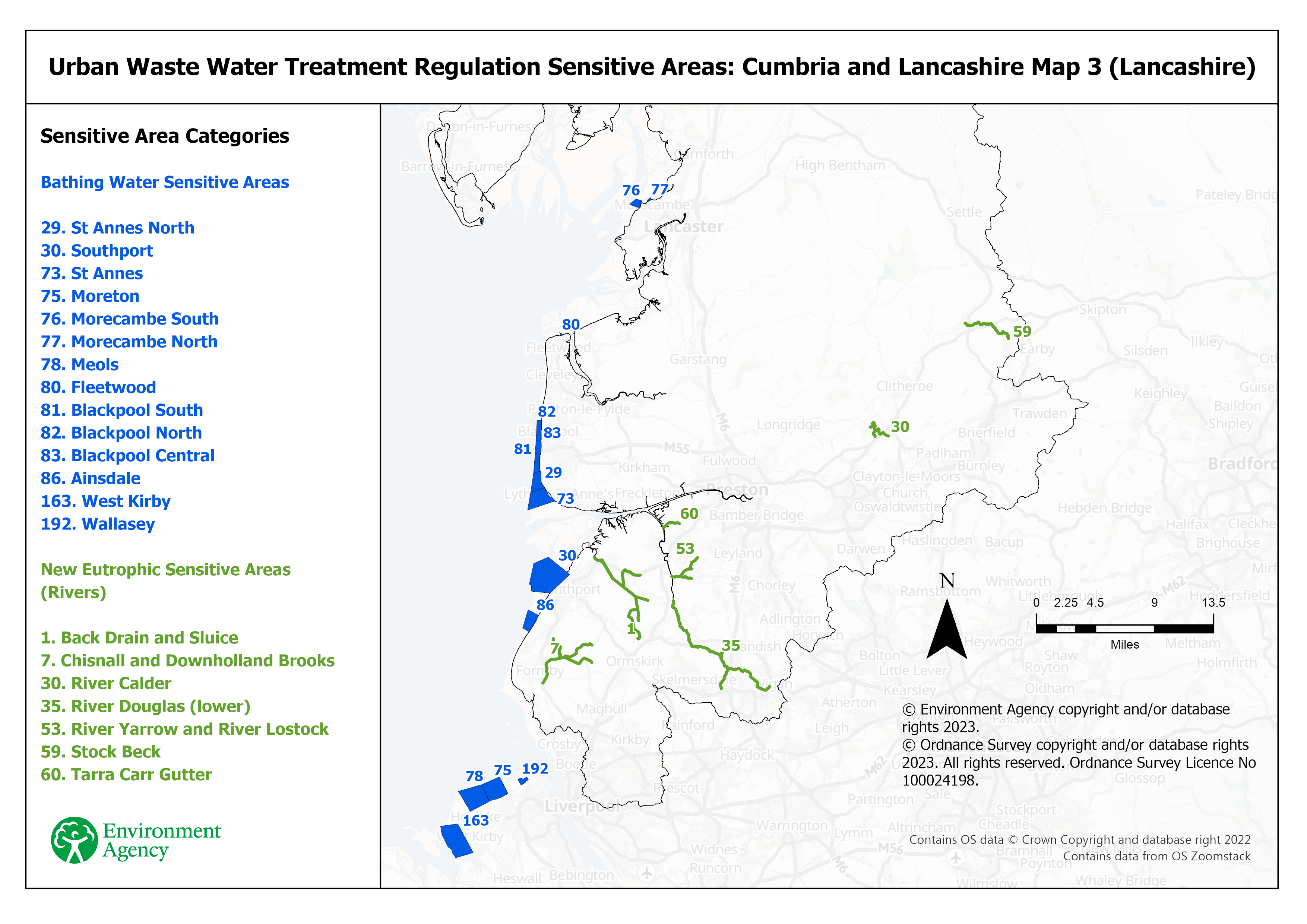 Sensitive areas Cumbria and Lancashire map 3 (Lancashire)