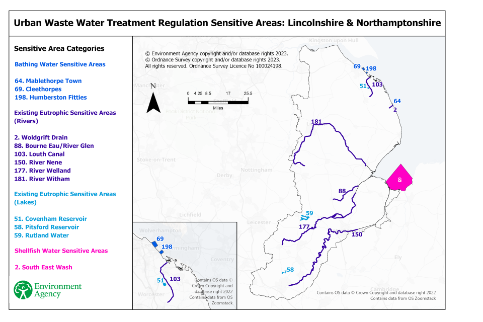 Sensitive Areas Lincolnshire and Northamptonshire