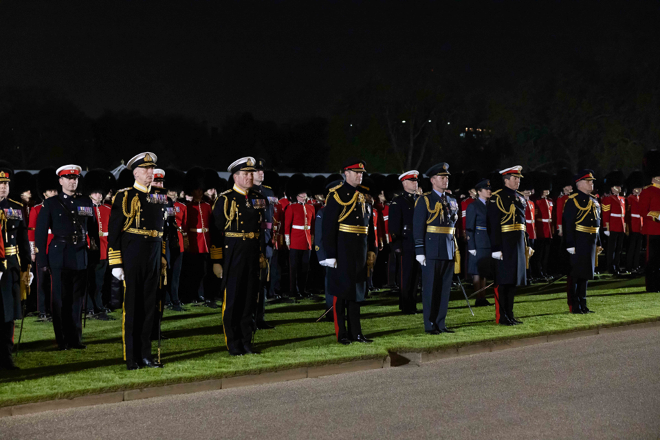 Strategic Command personnel participate in Coronation rehearsals through the night