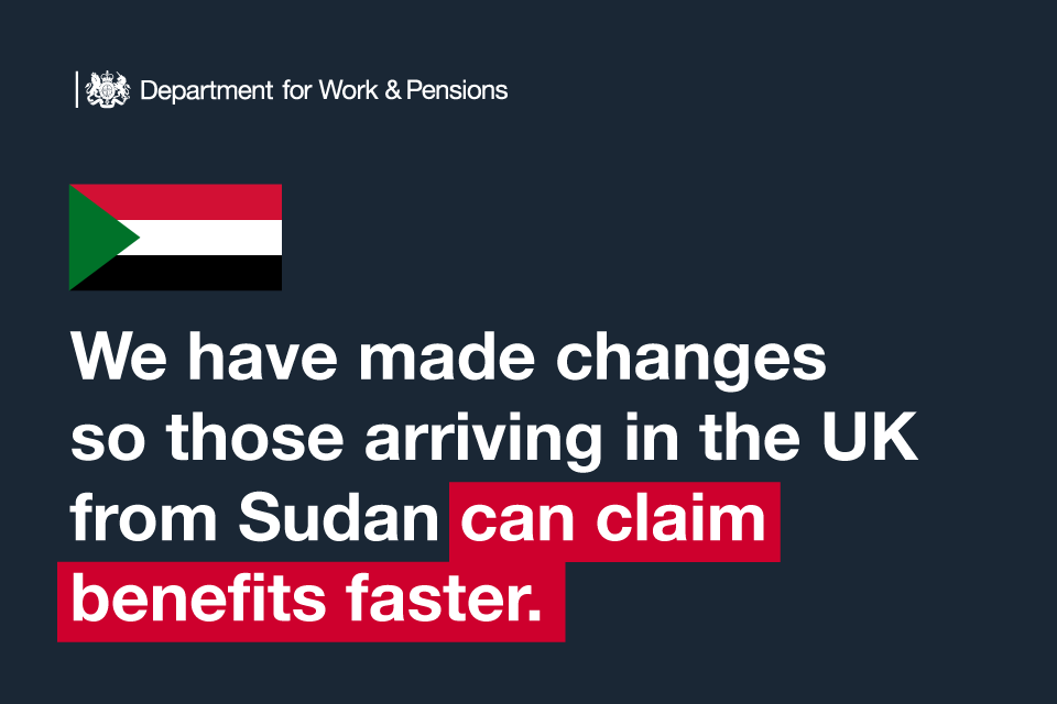 UK Nationals arriving from Sudan to have access to benefits