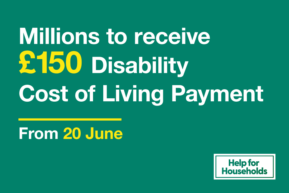 Payment window for £150 Disability Cost of Living Payment announced
