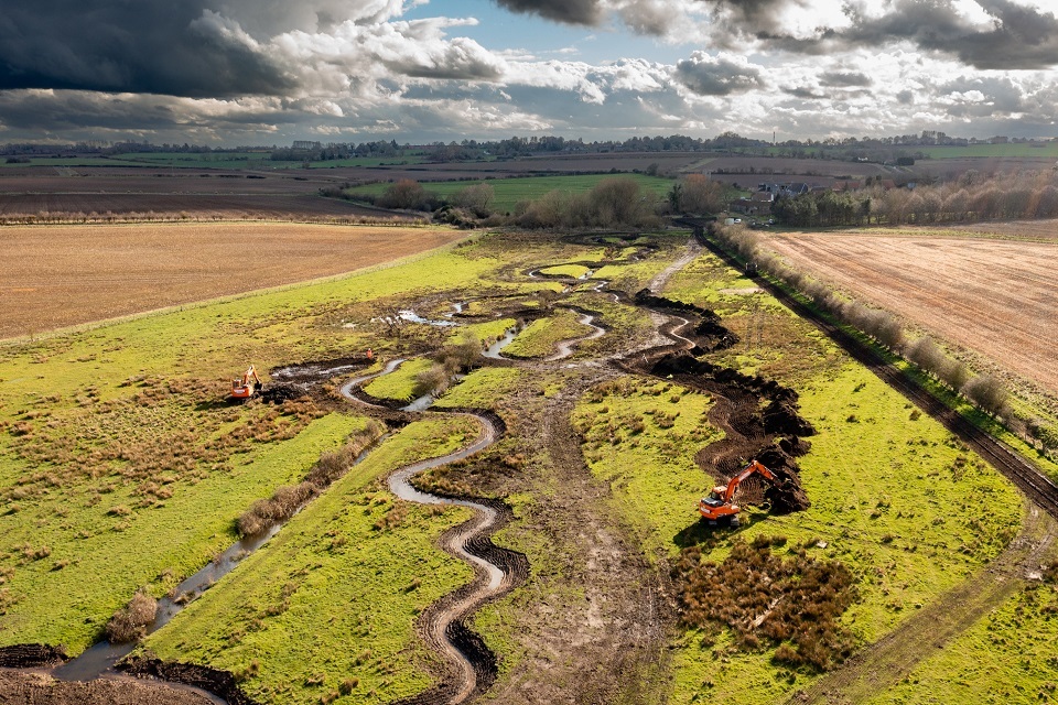 Chalk stream benefits from restoration project in Norfolk