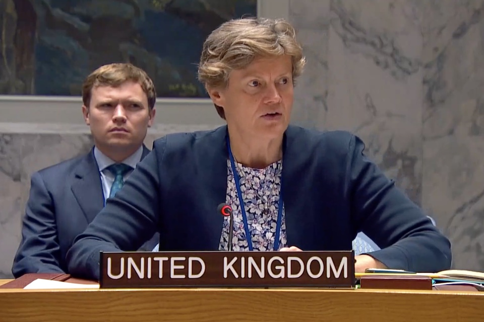 Ambassador Barbara Woodward at the Security Council