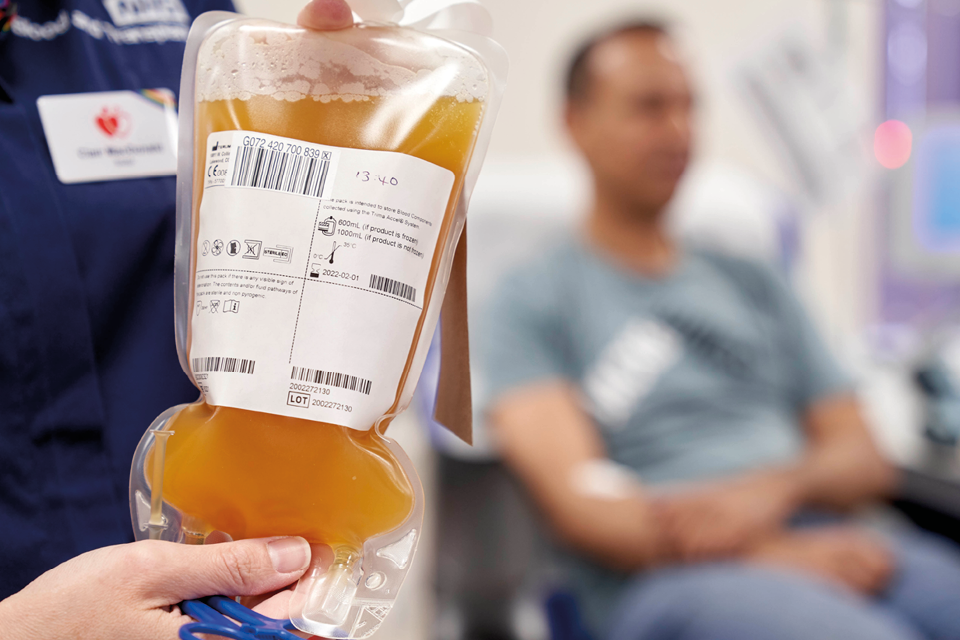 Ban lifted on use of UK plasma to manufacture life-saving albumin treatments