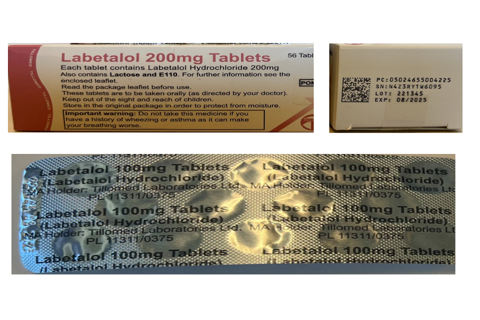 Class 2 Medicines Recall: Tillomed Laboratories Limited, Labetalol 200mg  Tablets, EL(23)A/23 
