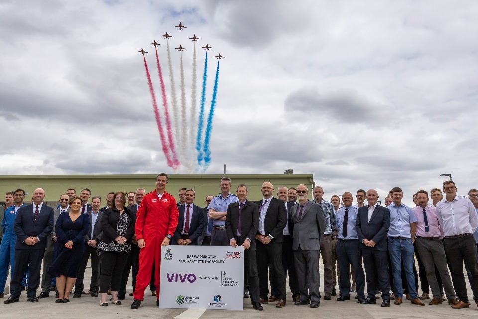 Red Arrows celebrate opening of new Dye Bay with fly-past