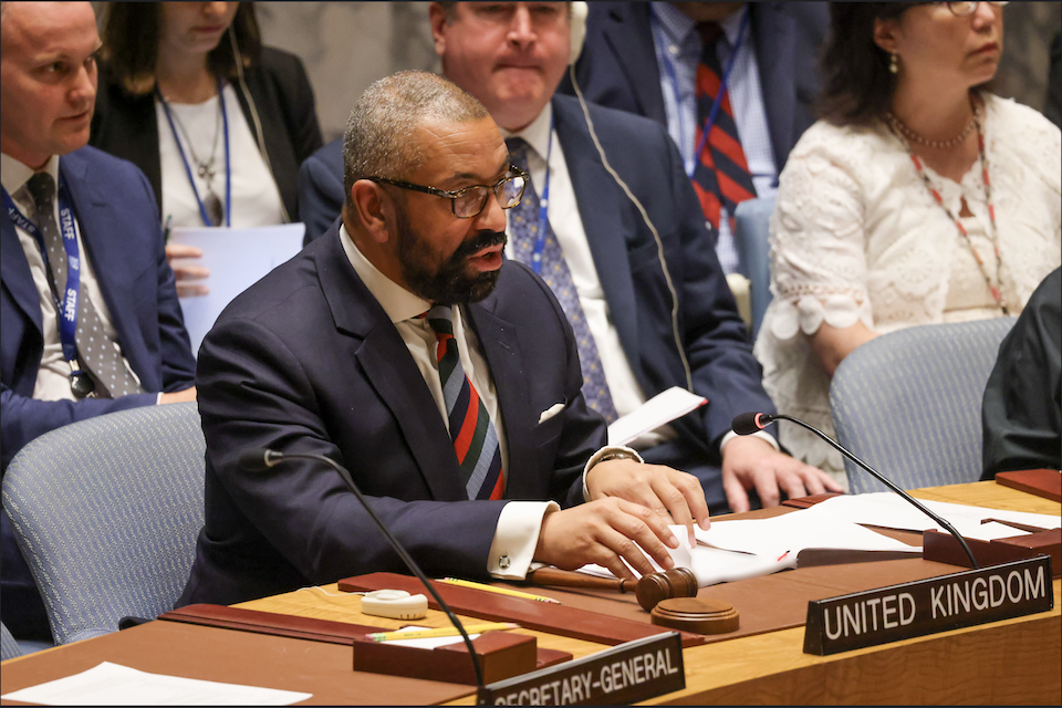 Foreign Secretary James Cleverly speaks at the UN Security Council