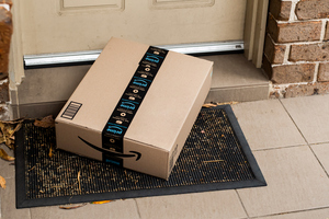 Amazon parcel delivered to a front door