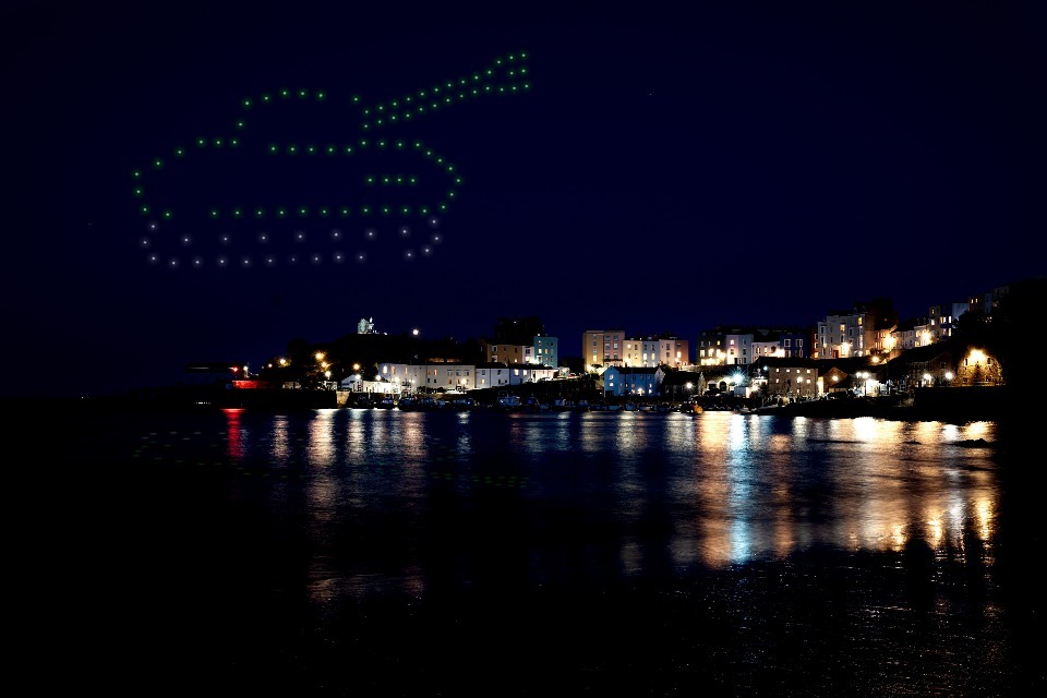 Drone display takes MOD public safety message to new heights