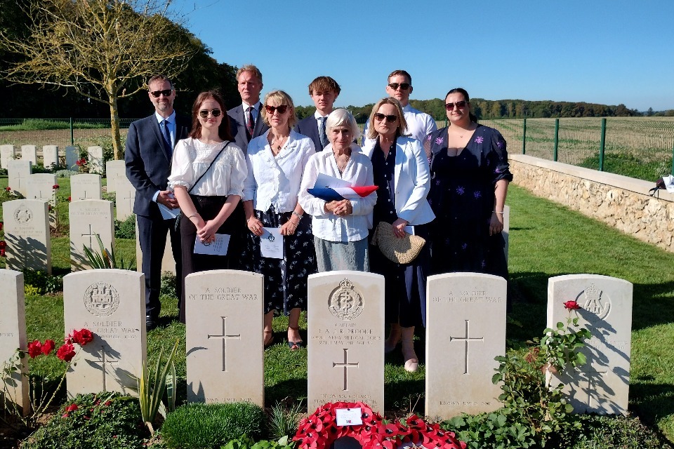 Cambridge Born Royal Army Medical Corps Doctor's Grave Rededicated in France.