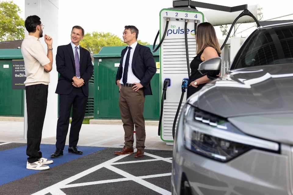 £381m boost for EV charging as Chancellor opens West Midlands hub