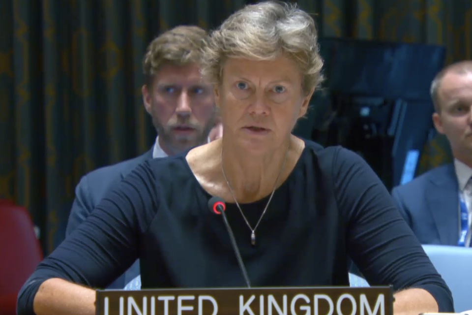 Ambassador Barbara Woodworth at the UN Security Council.