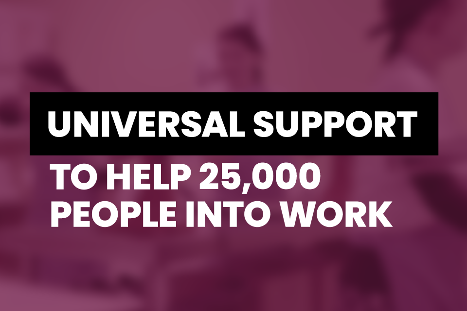 25,000 people to be helped into work as government ramps up roll-out of flagship Universal Support scheme