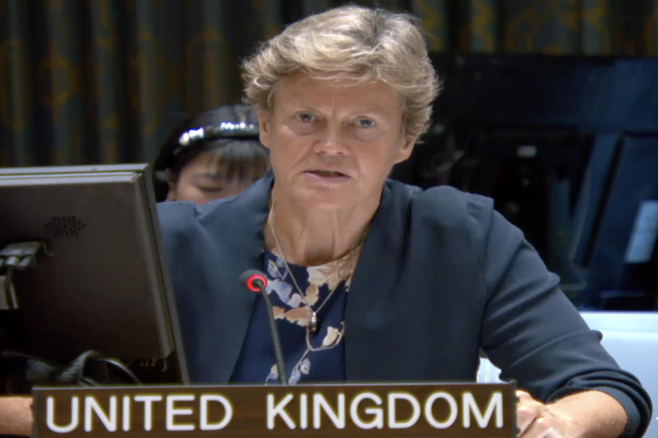 Ambassador Barbara Woodward at the UN Security Council.
