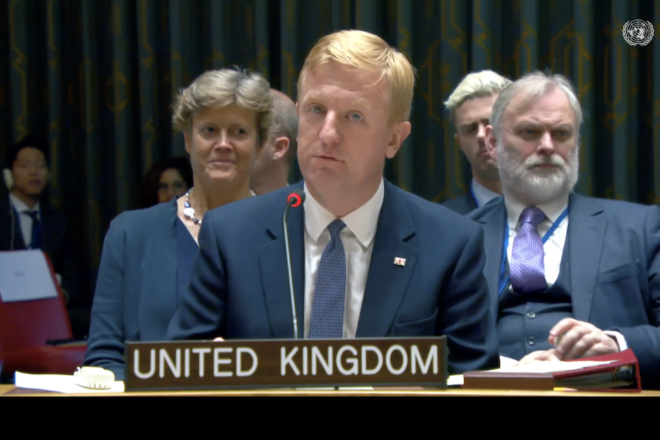 Deputy Prime Minister Oliver Dowden at the UN Security Council.