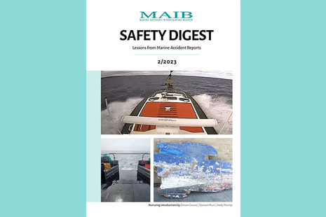 Front cover of MAIB's latest safety digest on a teal background