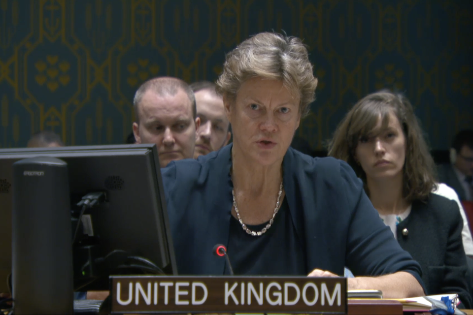 Ambassador Barbara Woodward at the Security Council