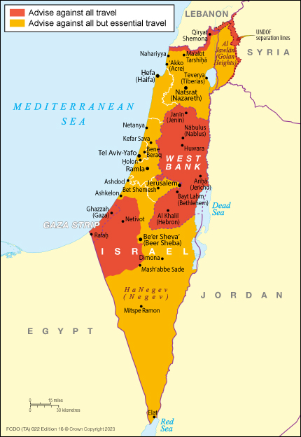 current travel advisory israel