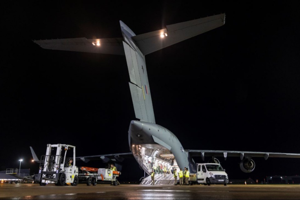 UK airlift to Egypt delivers vital equipment to support aid crossing to Gaza
