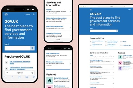 GOV.UK homepage image on different devices