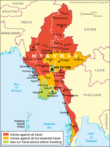 travel warning myanmar