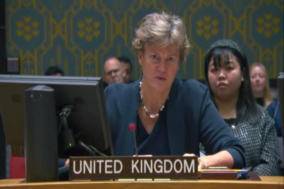 Ambassador Barbara Woodward at the UN Security Council meeting on Afghanistan