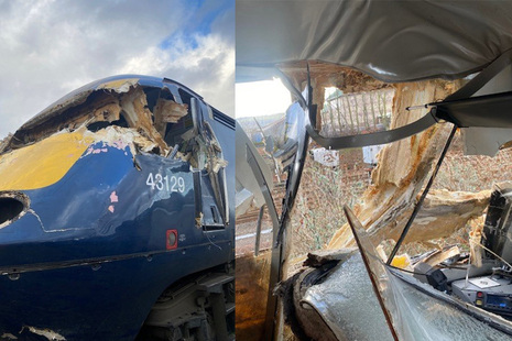 Damage to the driving cab sustained in the collision (images courtesy of ScotRail).