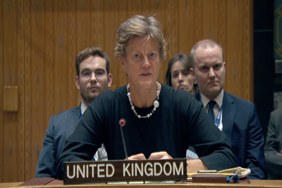Ambassador Barbara Woodward at the UN Security Council