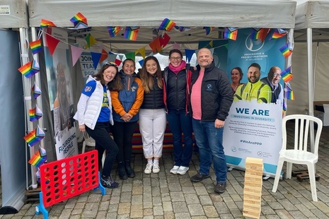 An image of the PPP team at the Proud and Diversity Cumbria Event in Whitehaven 