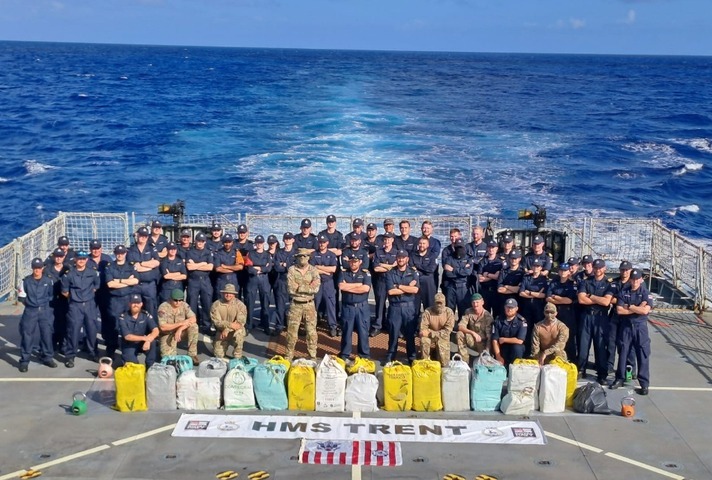 Nearly £300m of drugs seized by Royal Navy in the Caribbean Sea