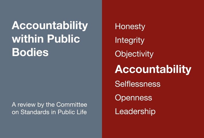 Graphic with words Accountability in Public Life 