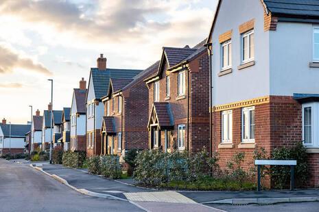 a row of new residential homes