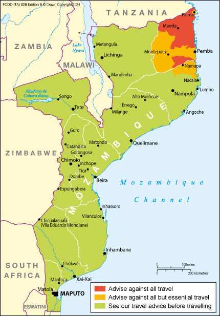 mozambique travel map