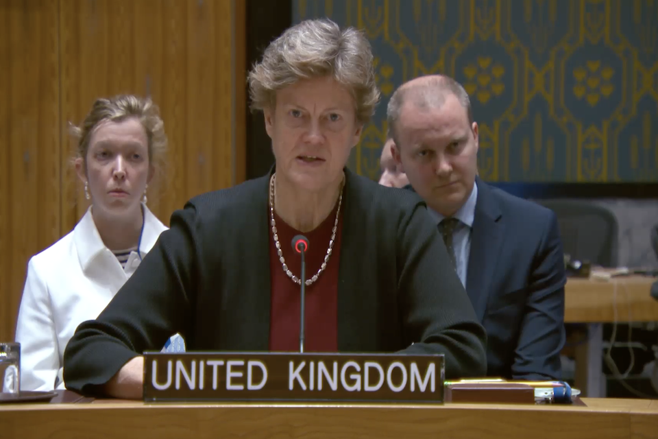Ambassador Barbara Woodward at the UN Security Council meeting on non-proliferation