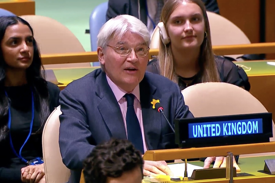 Deputy Foreign Secretary Andrew Mitchell at the United Nations General Assembly