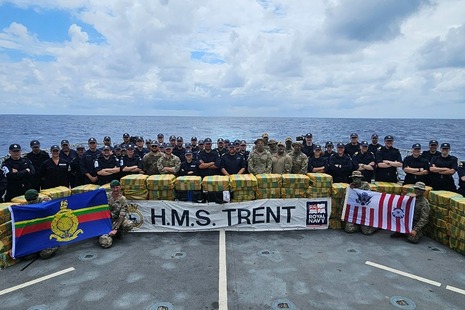 The Crew of HMS Trent with their latest drugs bust