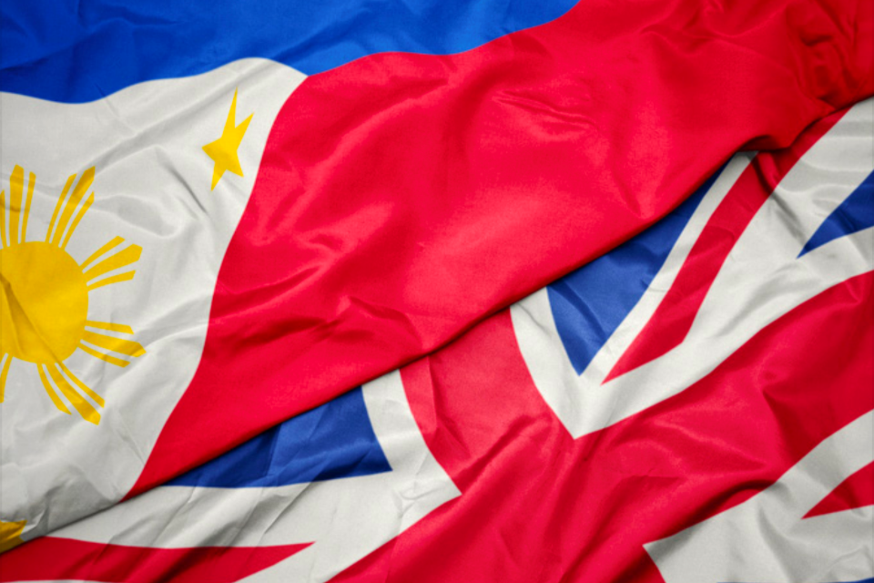 Philippine Flag and UK Flag