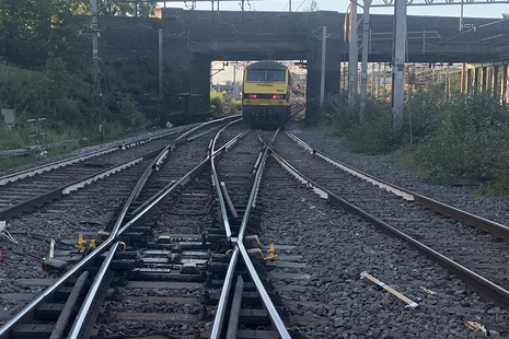 The locomotive involved immediately after the incident (courtesy of Network Rail).