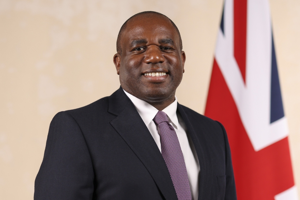 RT HON David Lammy, Secretary of State for Foreign, Commonthwealth and Development Affairs 