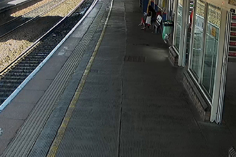CCTV footage from Banbury station showing the area where the incident occurred (courtesy of Chiltern Railways).