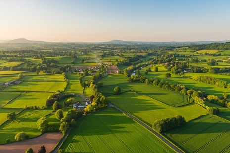 Aerial photograph of rural landscape