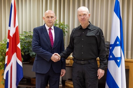 UK Defence Secretary John Healey with his Israeli counterpart Yoav Gallant.