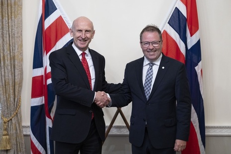 Defence Secretary John Healey met Minister of Defence Bjørn Arild Gram