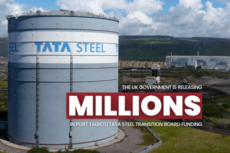 UK Government is releasing millions in Port Talbot/Tata Steel Transition Board funding.