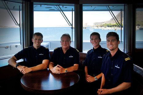 Captain Richard Gascoyne Kirby, Coxswain Ben Owen Bramwell, Trystan Tanner and Bosun Ashley Oliver West.