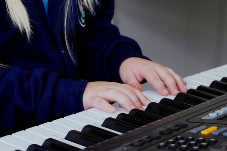 playing the piano