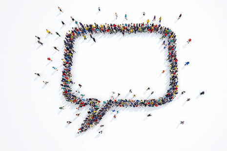 Birdseye view of a group of people