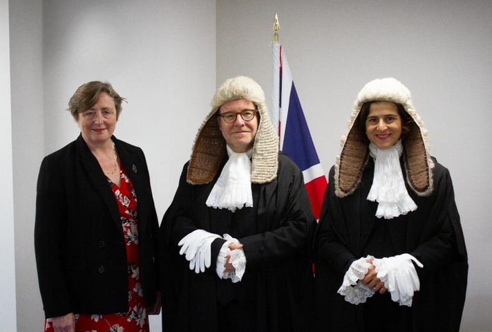 From left to right: Treasury Solicitor Susanna McGibbon, Attorney General Lord Hermer KC, Solicitor General Sarah Sackman KC MP